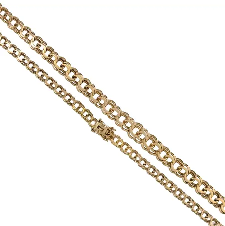 Halskedja Bismarck, 14K guld, doserad modell, längd knäppt 47,0 cm, bredd 4-7 mm Vikt: 14,7 g