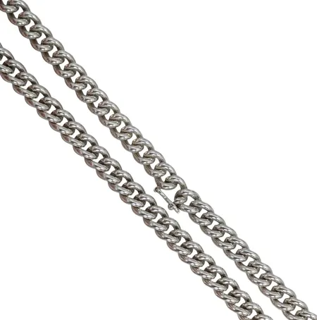 Halskedja Pansar, silver, längd 61 cm, bredd 6,2 mm, tjocklek 3,6 mm, utrikisk kontrollstämpel, fint skick Vikt: 68,3 g