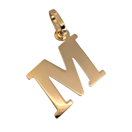 Hänge Bokstaven M, 18K guld, längd inkl. ögla 22 mm, bredd 14 mm Vikt: 0,4 g