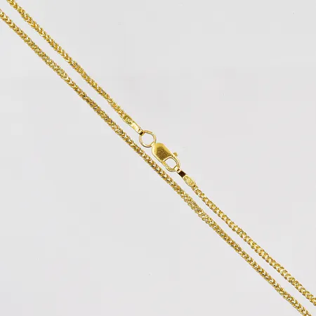 Kedja, 48cm, bredd 1,6mm, klämd länk, 22K Vikt: 5 g