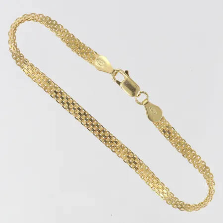 Armband X-länk, längd 19,5cm, bredd ca 4mm, ojämn länk, förgylld, Guldfynd, 925/1000 silver  Vikt: 3,5 g