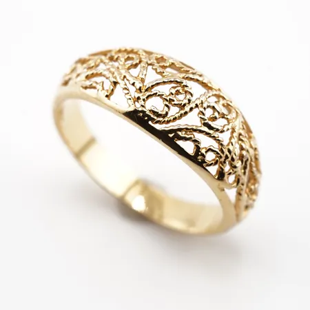 Ring, stl 18½(57), bredd 8mm, 18k Vikt: 1,9 g