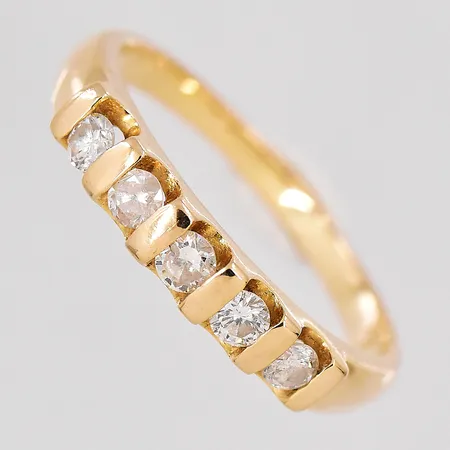 Ring med diamanter ca 0,22ctv, naggade, stl 17½, 18K Vikt: 2,9 g