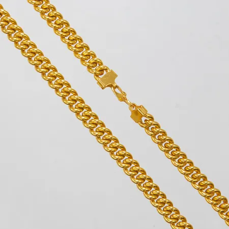 Kedja Pansar, längd: 44,8cm, bredd: 7mm, ihålig, 22K Vikt: 33,7 g