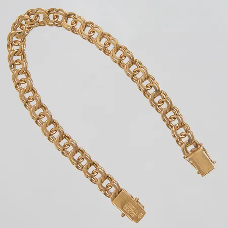 Armband, Bismarck, längd 19,3cm, bredd 7,5mm, svenska stämplar, 18K Vikt: 20,4 g