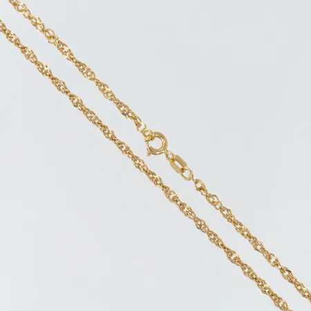 Kedja Singapore, längd 50,5cm, bredd 1,5mm, GHA, 18K. Vikt: 4,8 g