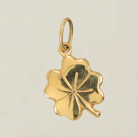 Hänge fyrklöver 18x10 mm inklusive hängöglan 18K Vikt: 0,6 g