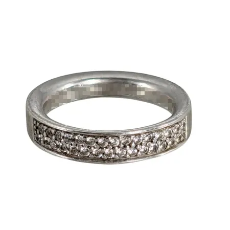 Ring, silver 925/1000, vita stenar, Ø16½ mm, bredd 4 mm, bruksmärken, gravyr Vikt: 4,9 g