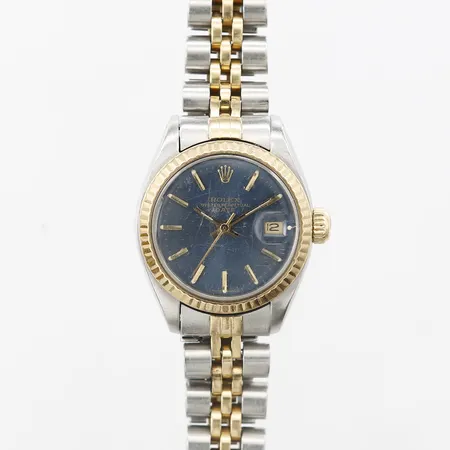 Damur Rolex Oyster Perpetual Lady Datejust, guld/stål, automatisk, ref-nr:6917, serie-nr:8099904, boett-nr:6900, kaliber:2030, verk-nr:214857, Ø26mm, årtal ca 1984, armband ca 17½, bruksslitage/repor, inga tillbehör.