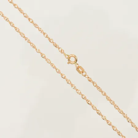 Kedja Singapore, 50cm bredd 2mm GHA 18K  Vikt: 4 g