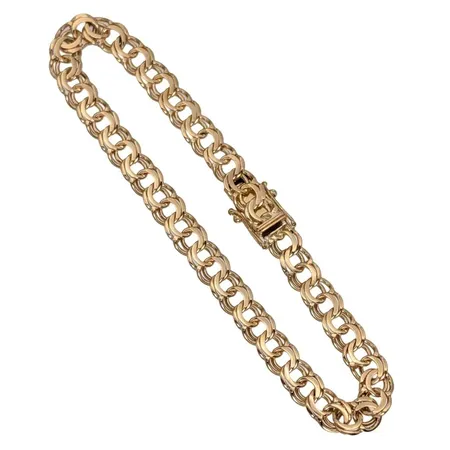 Armband Bismarck, 18K guld, N S E Guldvaru Aktiebolag, Köping, svensk kontrollstämpel, längd knäppt 19,0 cm, bredd 6 mm, fint skick Vikt: 12,7 g