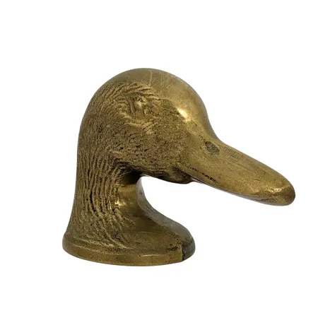 Flasköppnare "Ducky", modell efter, mässing, omärkt, höjd 8 cm, bredd 11,5 cm, oputsad patina, fint skick utan anmärkning, vikt omkring 480 gram 