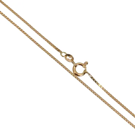 Halskedja Venezia, 18K guld, längre modell, svensk kontrollstämpel, längd 60,0 cm, bredd 1 mm, fint skick Vikt: 4,9 g