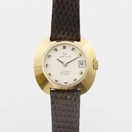 Damur Certina Mayfair, automat, doublé, boett-nr:1906.939, Ø25mm, datum, läderband ca 21cm inklusive boetten.