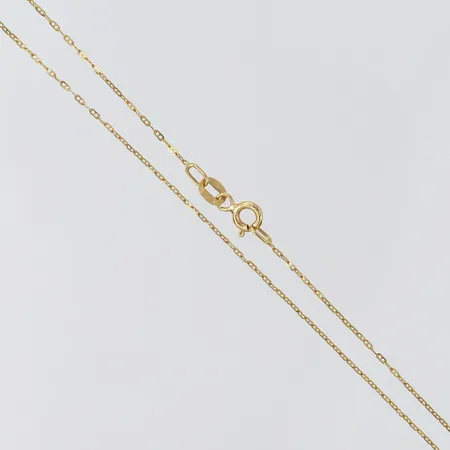 Kedja, längd 45cm, bredd ca 0,9mm,18K Vikt: 1,2 g