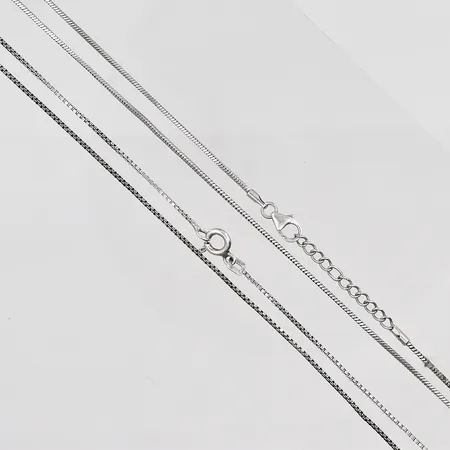 2 Kedjor, längd 50cm, 60cm, silver 925/1000 Vikt: 7 g
