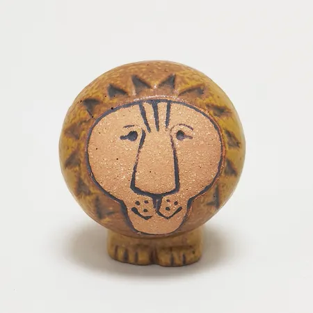 Figurin Lejon Mini ur serien Afrika, Lisa Larson för Gustavsberg, höjd: ca.5cm, delvis glaserat stengods, signerad undertill