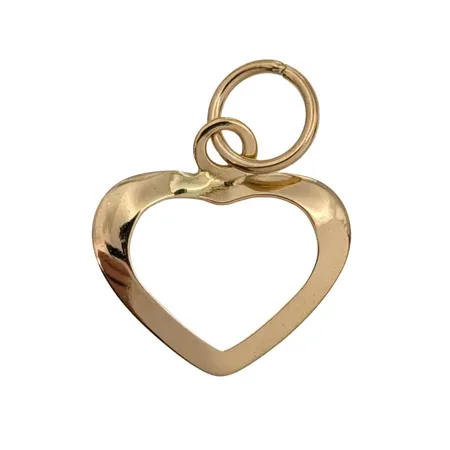 Hänge Hjärta, 18K guld, tunn modell, längd inkl. ögla 15 mm, bredd 11 mm Vikt: 0,2 g