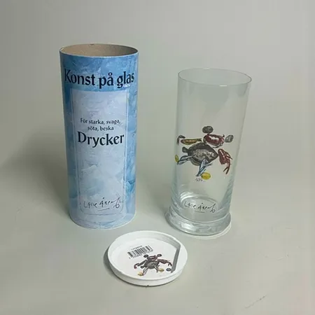 Lasse Åberg Longdrink glas nr 15 höjd 15,5cm, Ø6,5cm, glas, originalbox