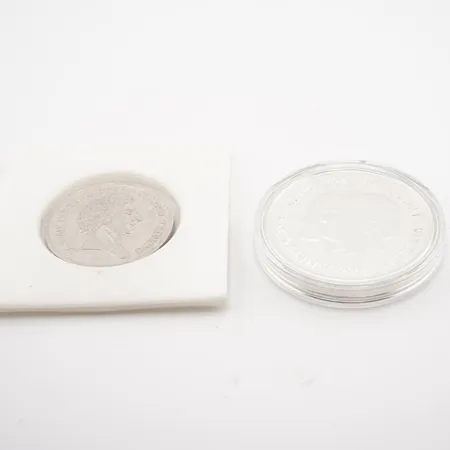 Mynt 2st, silver, 13gr resp 10gr, 925/1000 Vikt: 23 g