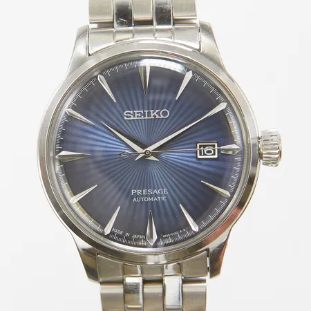 Herrur Seiko Presage stål automatisk 41,5mm ref: SRPB41J1 boettnr: 4R35-01T0 snr: 431026 datum stållänk viklås extra länkbitar certifikat daterat 25/11/2024 Klockia inga övriga tillbehör
