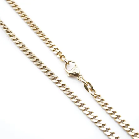 Halskedja, pansar, 46,5cm, bredd 3,5mm, 14k Vikt: 16,4 g