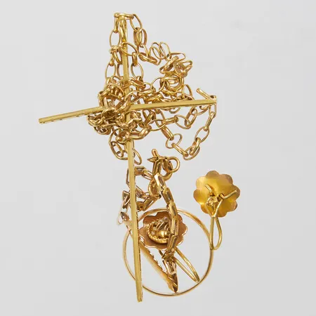 Diverse guld, skadat, defekt, syntetiska stenar, 18K, bruttovikt 13,0g Vikt: 13 g