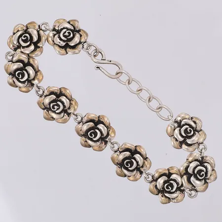 Armband rosor 17,5-20cm, ca 15mm, Silver 925/1000 Vikt: 16,7 g