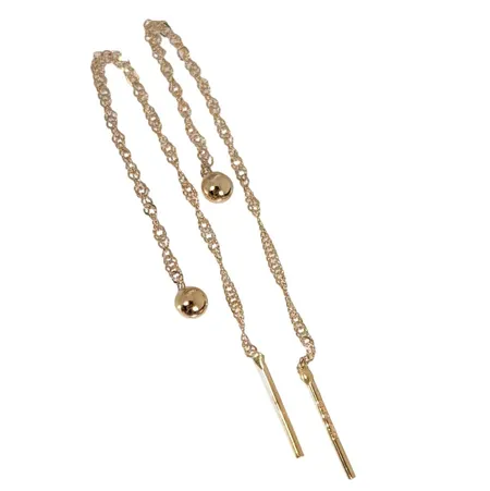 Örhängen, 18K guld, Guldfynd (GHA), total längd 72 mm, klotens diameter 3 mm, fint skick Vikt: 0,5 g