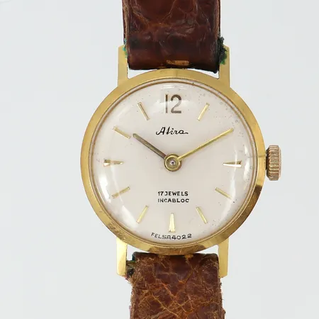 Damur Atira, Ø19mm, manuell, boett i 18K, läderband, skadad band,repig, inga tillbehör.  Vikt: 0 g