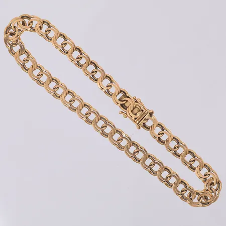 Armband Bismarck ca 19,7cm, ca 6mm, trögt lås, Fadis Guld, 18K Vikt: 11 g