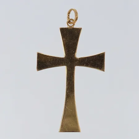 Hänge Kors med dekor, 44,5x25mm ink ögla, 18K.  Vikt: 3,2 g