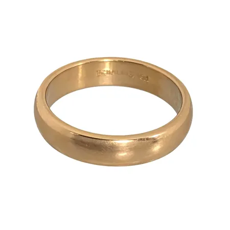 Ring, 18K guld, slät modell, Ø24,0 mm, bredd 6 mm, gravyr Vikt: 13,7 g