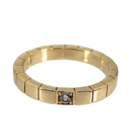 Diamantring, 18K guld, ej märkesdesign, Diamant 0,05ct, Ø16½ mm, bredd 3 mm, slitage och repor på skenan Vikt: 5,3 g