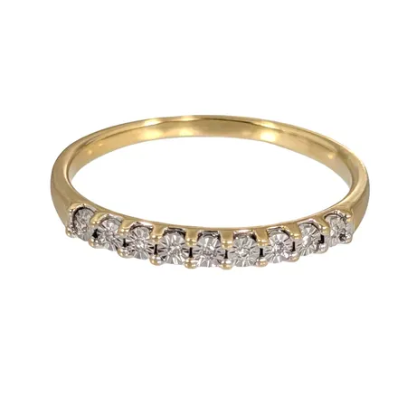 Diamantring, 18K guld, Diamanter 9 x 0,005ct, Guldfynd (GHA), Ø20,0 mm, bredd 1,7 - 2,7 mm Vikt: 2,8 g
