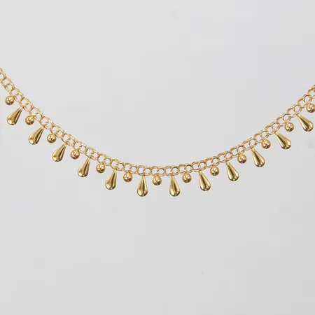 Collier Bismarck med kläppar, längd: 42cm, bredd: 2,7mm, svenska stämplar, 18K Vikt: 5,3 g