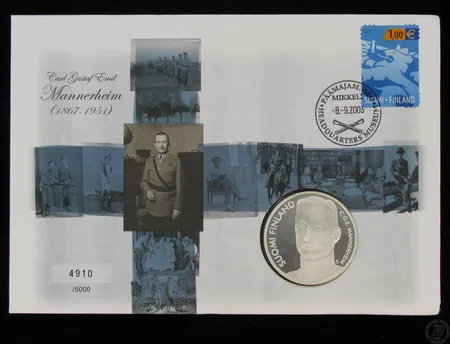Juhlaraha Carl Gustaf Emil Mannerheim, nimellisarvo 10euroa, vuodelta 2003, 4910/5000