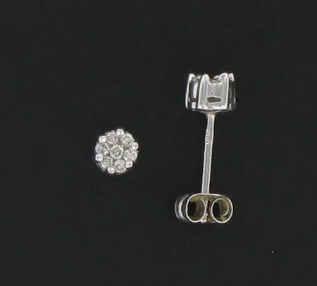 Timanttikorvanapit 14xn.0.005ct, Ø 4mm, toinen lukko puuttuu, 585 valkokulta, paino 0,7g Paino: 0,7 g