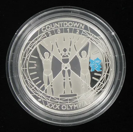Juhlaraha, Olympic Countdown 2012 series, 5 pounds, Britannia, 925, paino 28,3g Paino: 28,3 g