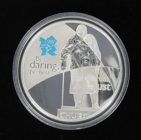 Juhlaraha, Olympic Countdown 2012 series, 5 pounds, Sir Winston Churchill, 925, paino 28,3g Paino: 28,3 g