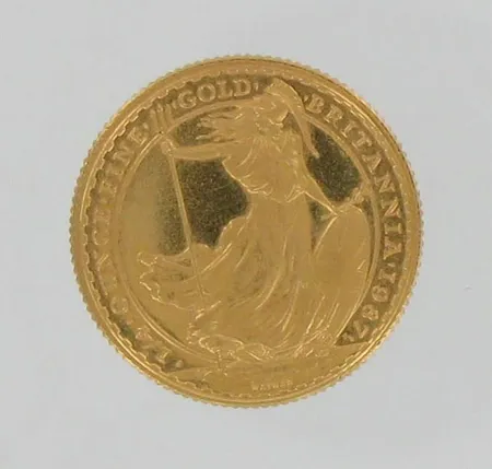 Kultaraha Elizabeth II Dei Gratia Regina F D, 25 pounds, Britannia 1987, 917, paino 8,51g Paino: 8,5 g