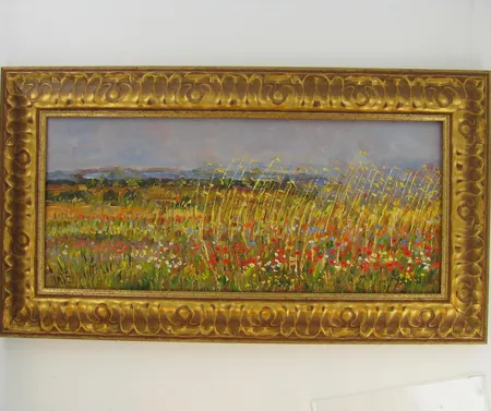 Öljyvärimaalaus kankaalle, sign. H.Z.Wolff, koko 14x32cm.