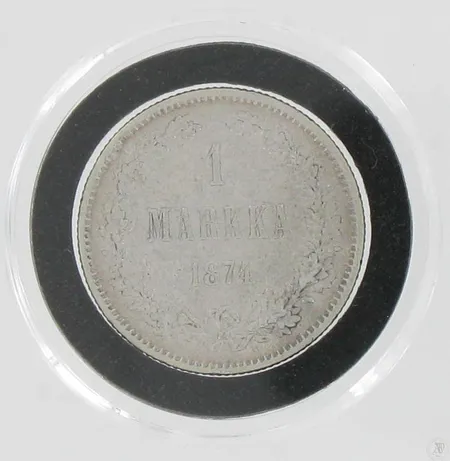 1 markka 1874, 868, paino 5,18g