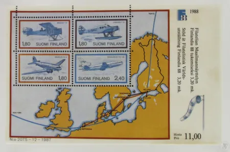 Neljä seinälaattaa Arabia Filateelisen maailmannäyttelyn tukemiseksi, mitat 250X160mm, vuosilta 1985-1989, 794/1000.