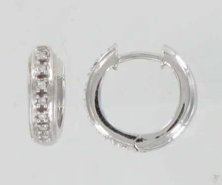 Timanttikorvarenkaat 10xn.0.005ct, Ø 14mm, 585 valkokulta, paino 3,1g Paino: 3,1 g