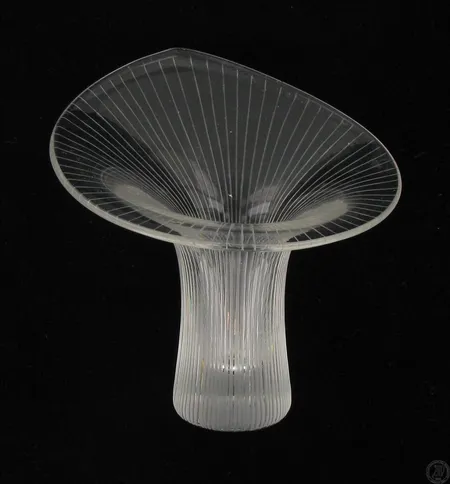 Lasimaljakko, Iittala sign. Tapio Wirkkala, Kantarelli, korkeus 90mm