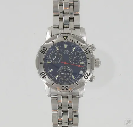 Teräsrannekello Tissot T362/462 Chronograph, Ø 39mm, ranneke 180mm