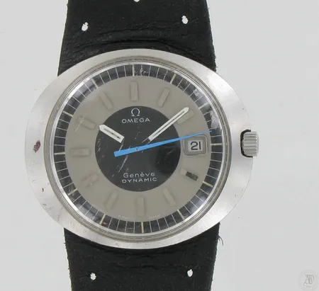 Rannekello Omega Geneve Dynamic, mekaaninen, taulun koko 36x42mm, nahkarannekkeella, lasi naarmuinen