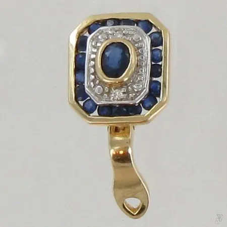 Sinisafiirikorvakoru timanteilla 2xn.0.005ct, 585br, paino 1,8g Paino: 1,8 g