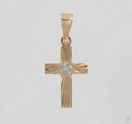 Ristiriipus timantilla 1xn.0.01ct, korkeus 21mm, 585, paino 0,4g Paino: 0,4 g
